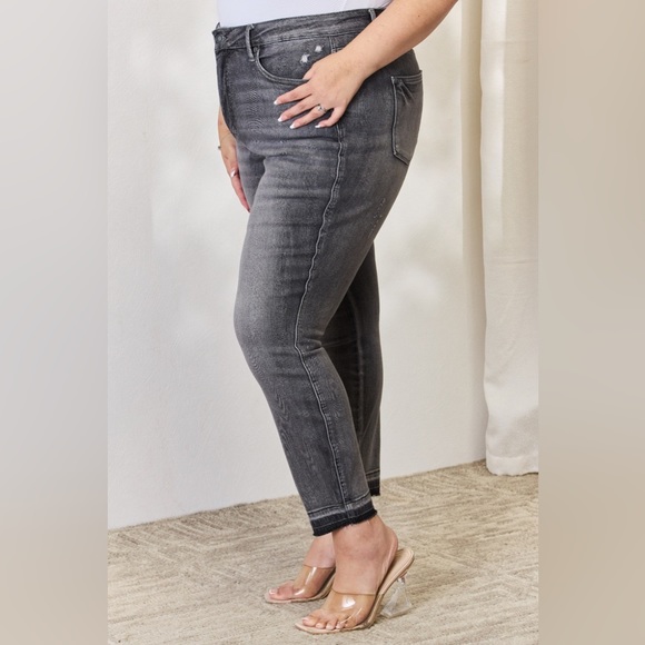 NEW Judy Blue PLUS + REG Size High Waisted Tummy Control Release Hem Skinny Jean - Picture 5 of 15